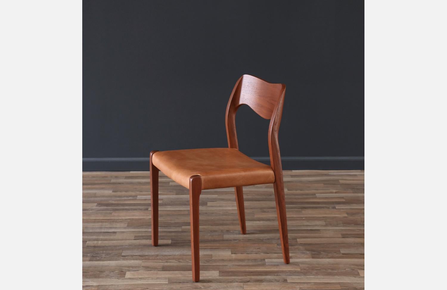 Expertly Restored - Arne Hovmand-Olsen Teak & Leather Dining Chairs For Sale 1