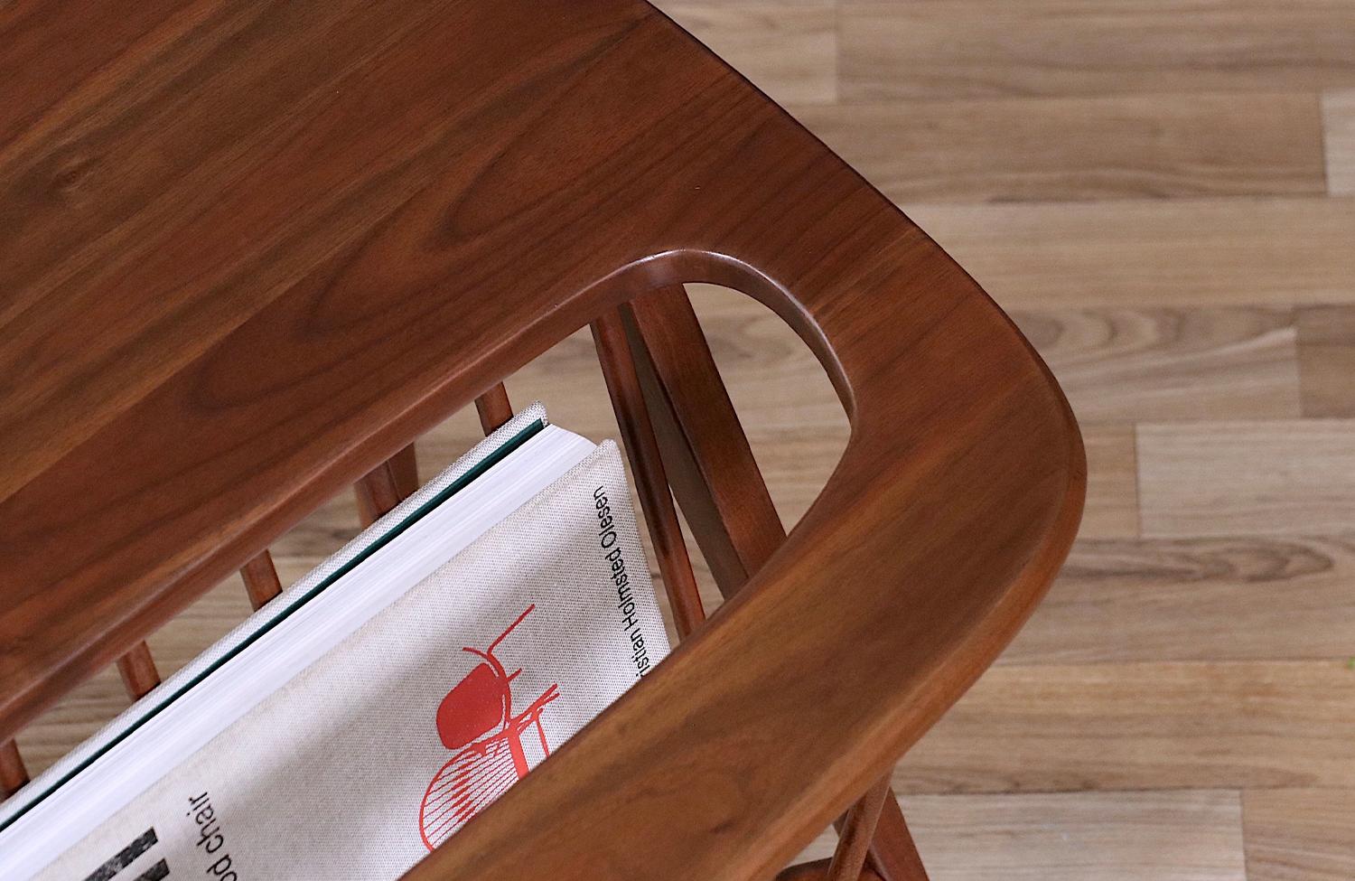 Wood Expertly Restored - Arthur Umanoff Spindle End Table w/ Magazine Shelf