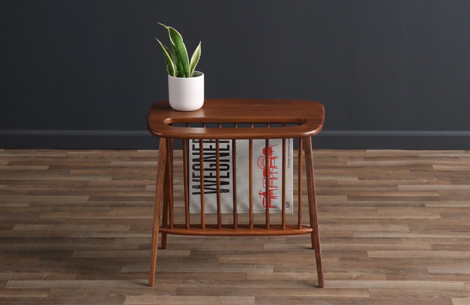 American Expertly Restored - Arthur Umanoff Spindle Side Table w/ Magazine Shelf