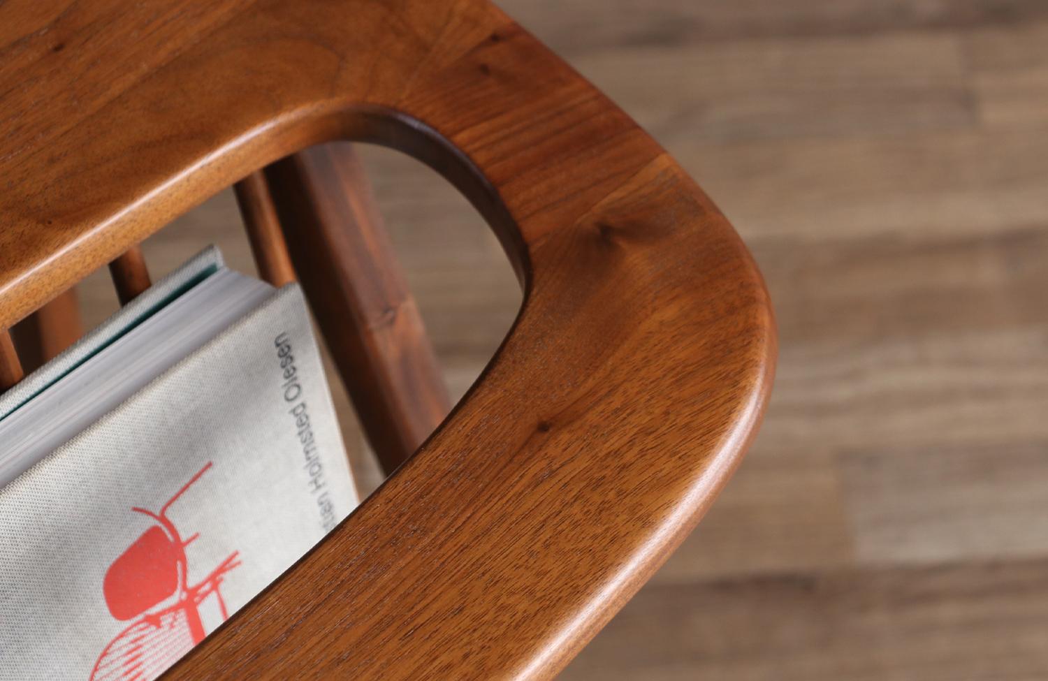 Wood Expertly Restored - Arthur Umanoff Spindle Side Table w/ Magazine Shelf