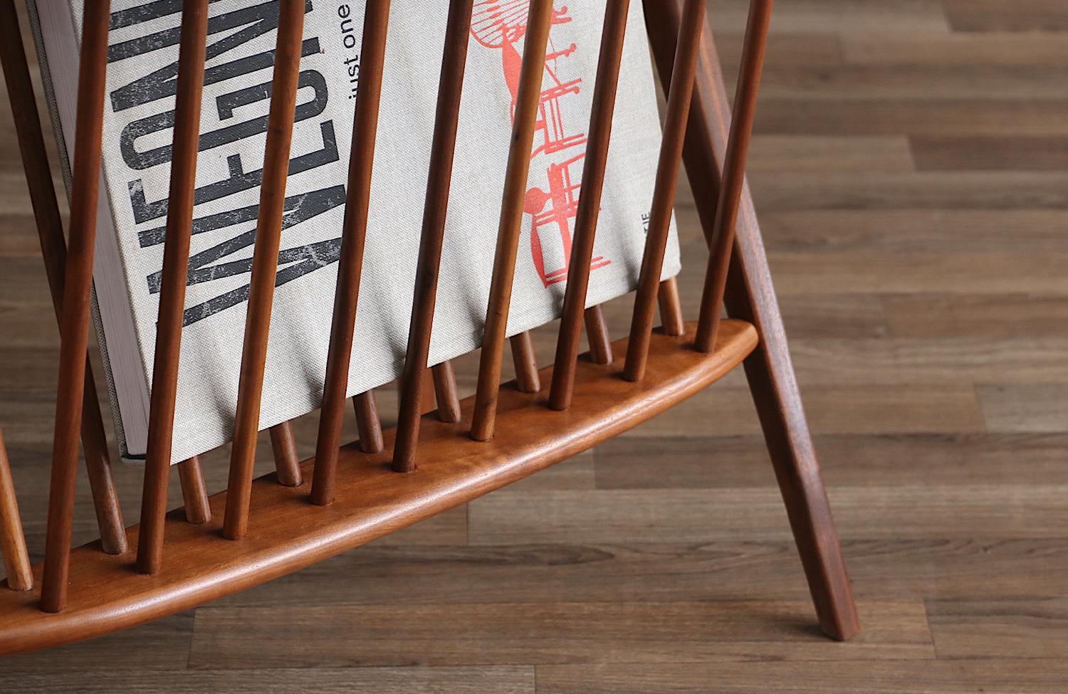 Expertly Restored - Arthur Umanoff Spindle Side Table w/ Magazine Shelf 1