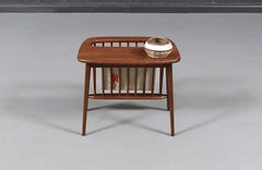 Expertly Restored- Arthur Umanoff Vintage Spindle Side Table with Magazine Shelf