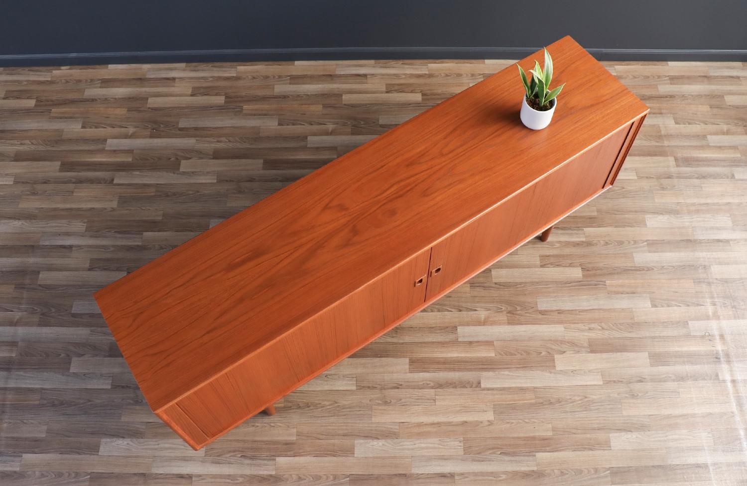 Mid-20th Century Expertly Restored - Axel Christiansen Teak Tambour-Door Credenza for Aco Mobler For Sale