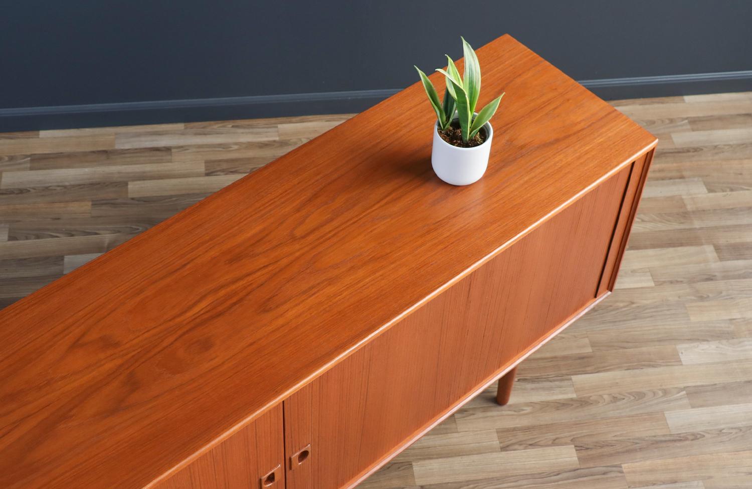 Wood Expertly Restored - Axel Christiansen Teak Tambour-Door Credenza for Aco Mobler For Sale