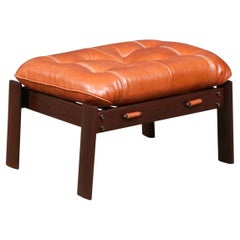 Expertly Restored - Brazilian Leather Stool MP-41 Series by Percival Lafer