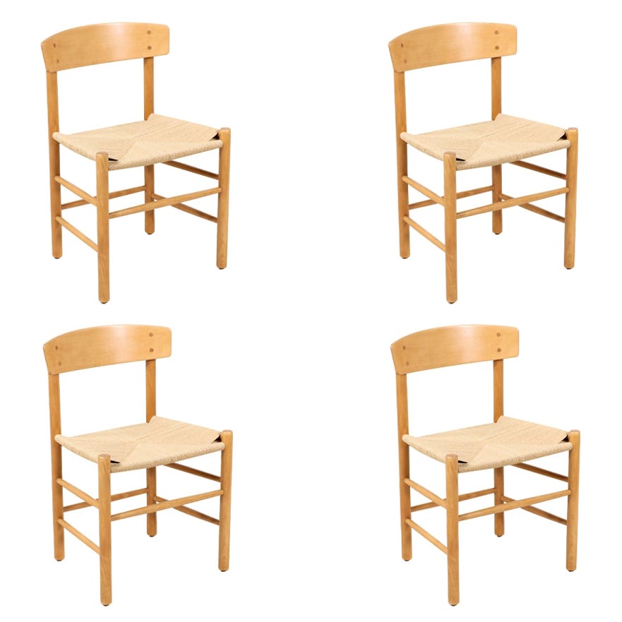 Expertly Restored -Børge Mogensen "FolkeStole" J-39 Dining Chairs for FDB Møbler For Sale