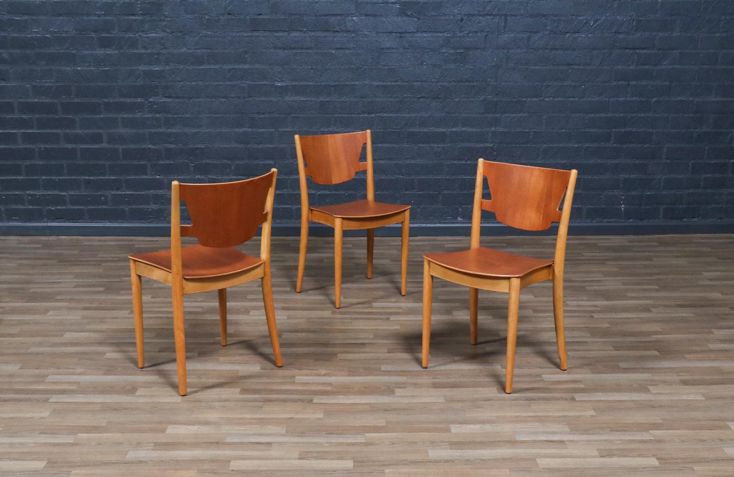 Expertly Restored - Børge Mogensen Stackable Dining Chairs for C.M. Madsens In Excellent Condition For Sale In Los Angeles, CA