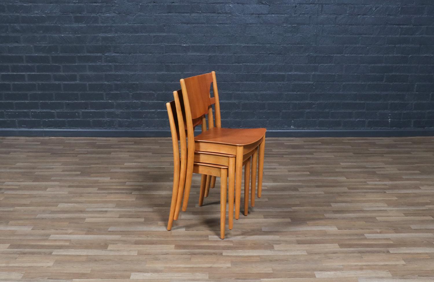 Mid-20th Century Expertly Restored - Børge Mogensen Stackable Dining Chairs for C.M. Madsens For Sale