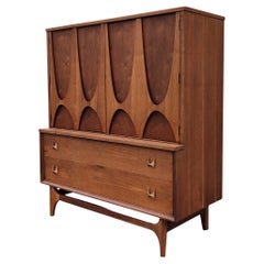 Expertly Restored Broyhill Brasilia Sculpted Walnut Dresser or Gentleman's Chest