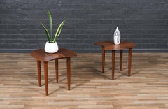 Tavolini scolpiti con piano galleggiante, sapientemente restaurati -California Modern / ACE-HI