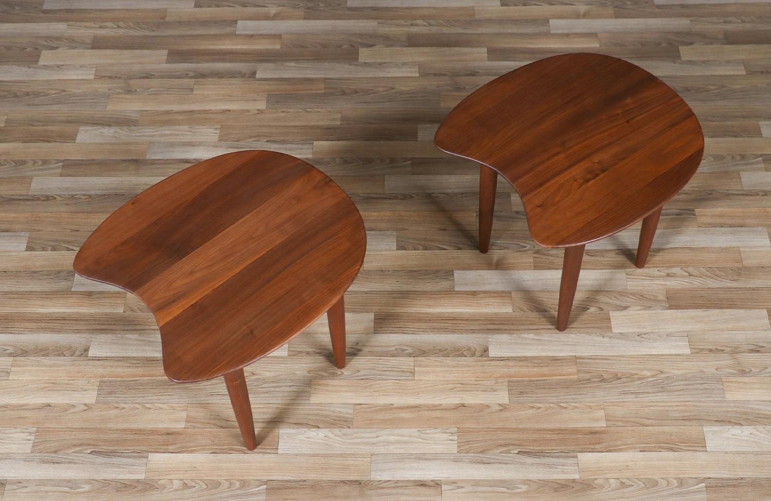 Mid-20th Century Expertly Restored -California Modern Sculpted Floating-Top Side Tables / Ace-Hi For Sale