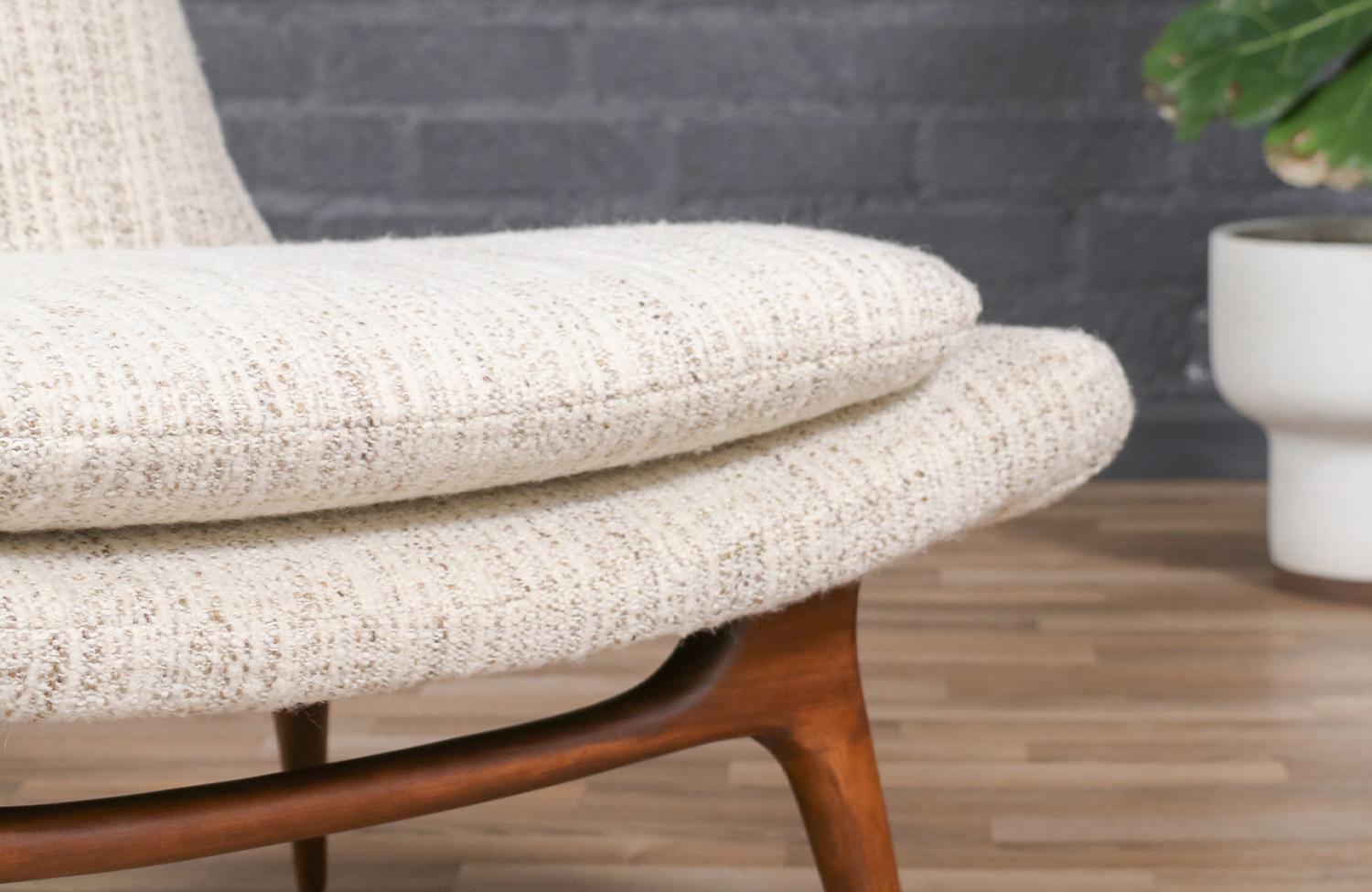 Expertly Restored-California Modern Sculptural High-Back Lounge Chair by Karpen 2