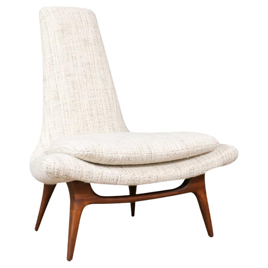 Expertly Restored-California Modern Sculptural High-Back Lounge Chair by Karpen
