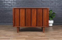 Expertly Restored - California Modern Tambour-Door Walnut Credenza by Barzilay