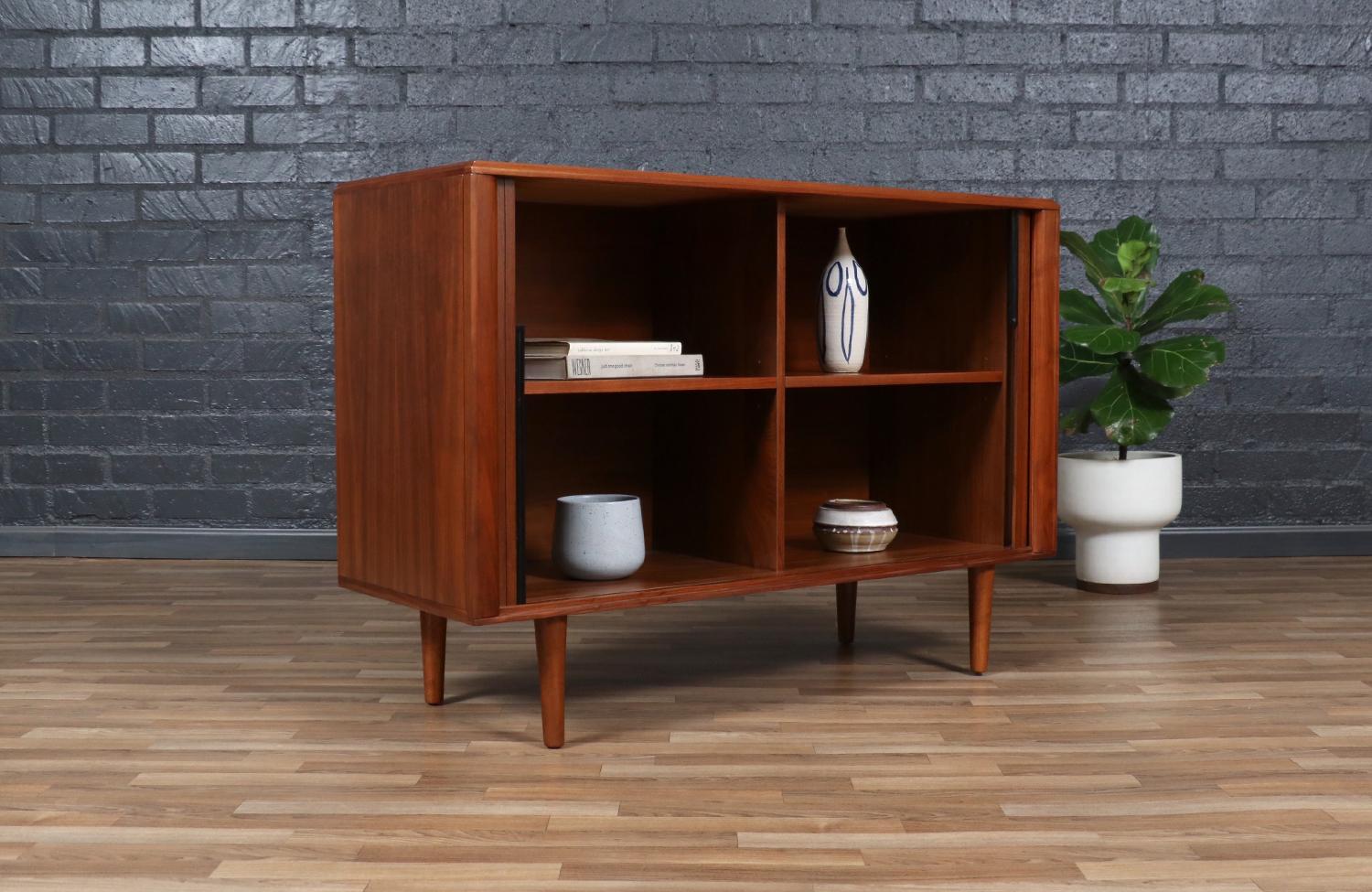 Mid-20th Century Expertly Restored - California Modern Tambour-Door Walnut Credenza by Barzilay