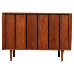 Expertly Restored - California Modern Tambour-Door Walnut Credenza by Barzilay
