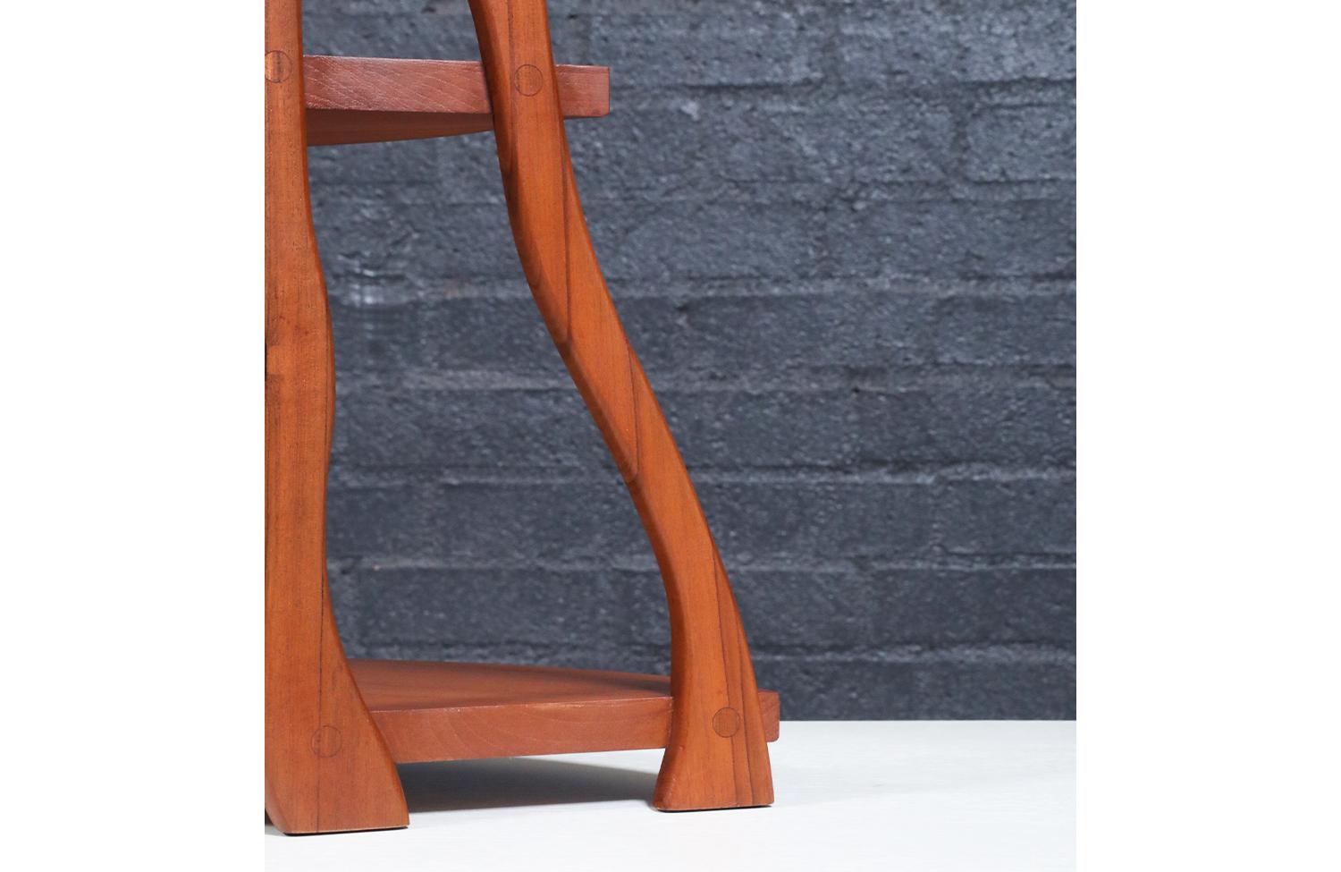 Expertly Restored - California Studio Craft Organic Modern Teak Counter Shelf For Sale 5