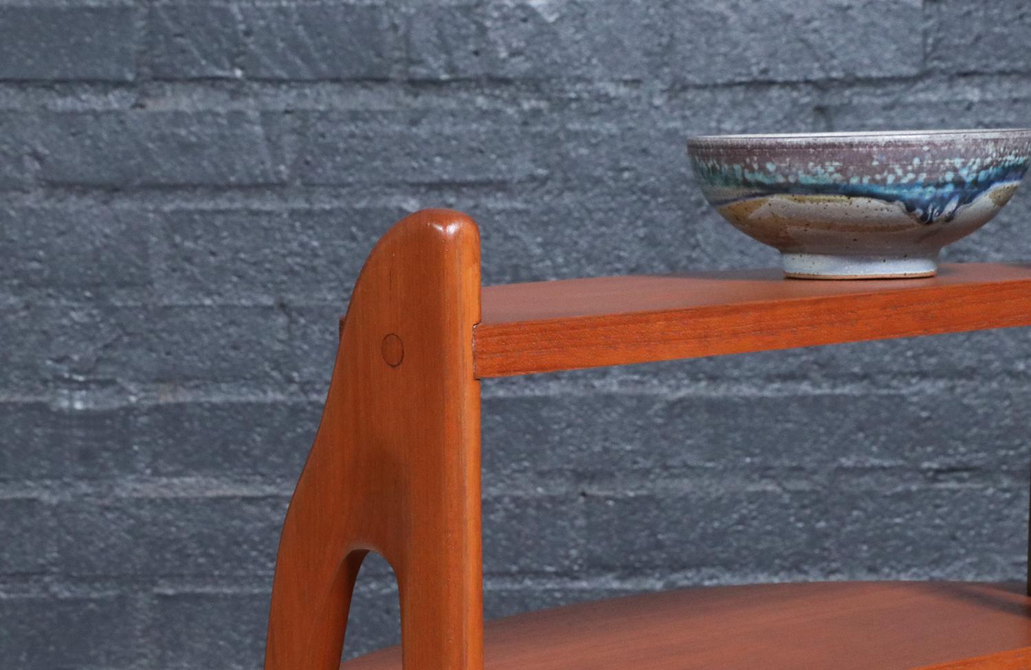 Expertly Restored - California Studio Craft Organic Modern Teak Counter Shelf For Sale 1