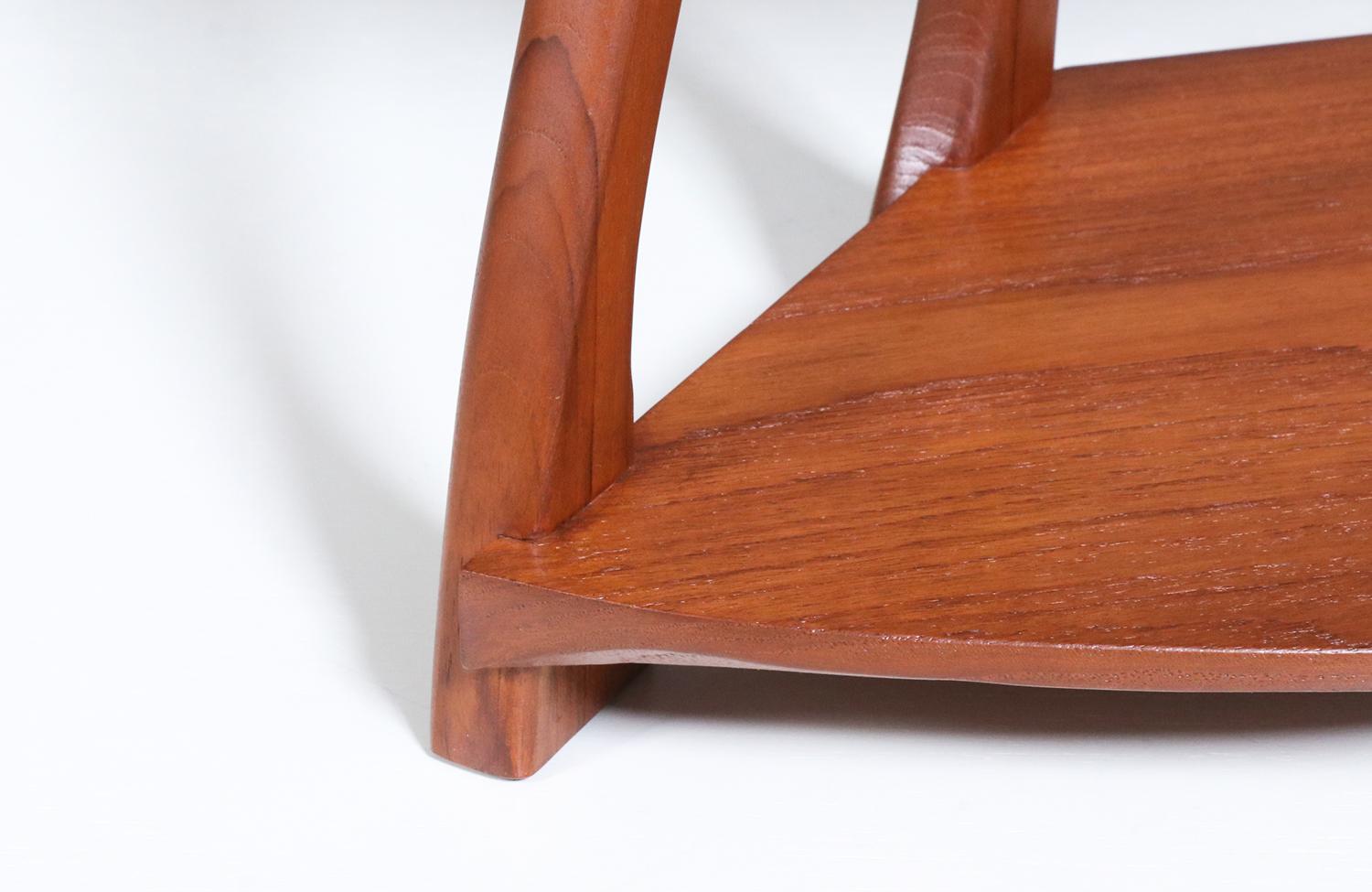 Expertly Restored - California Studio Craft Organic Modern Teak Counter Shelf For Sale 2