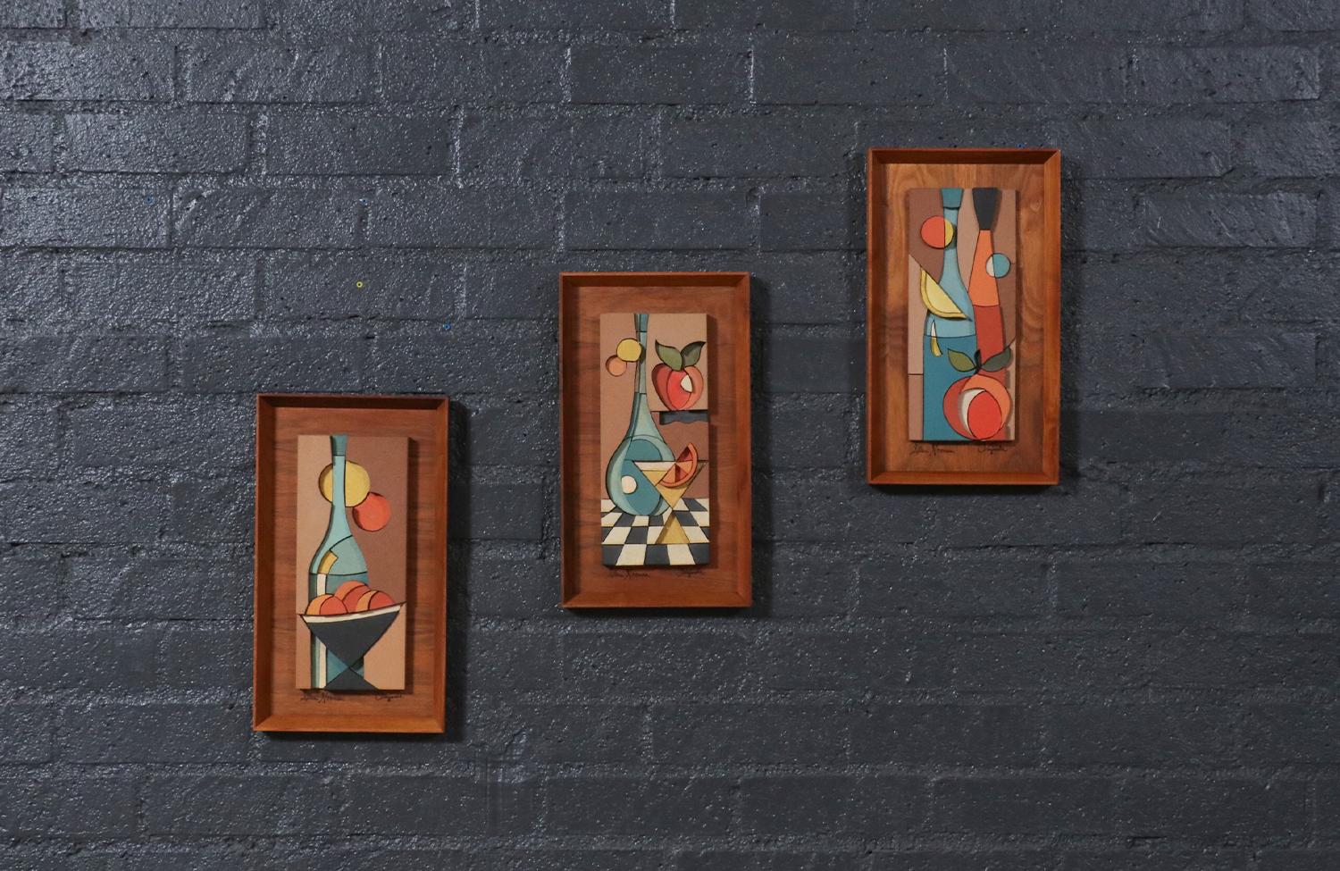 Mid-Century Modern Expertly Restored - Californian Modern Abstract Wall Art Panels by Allan Noonan For Sale