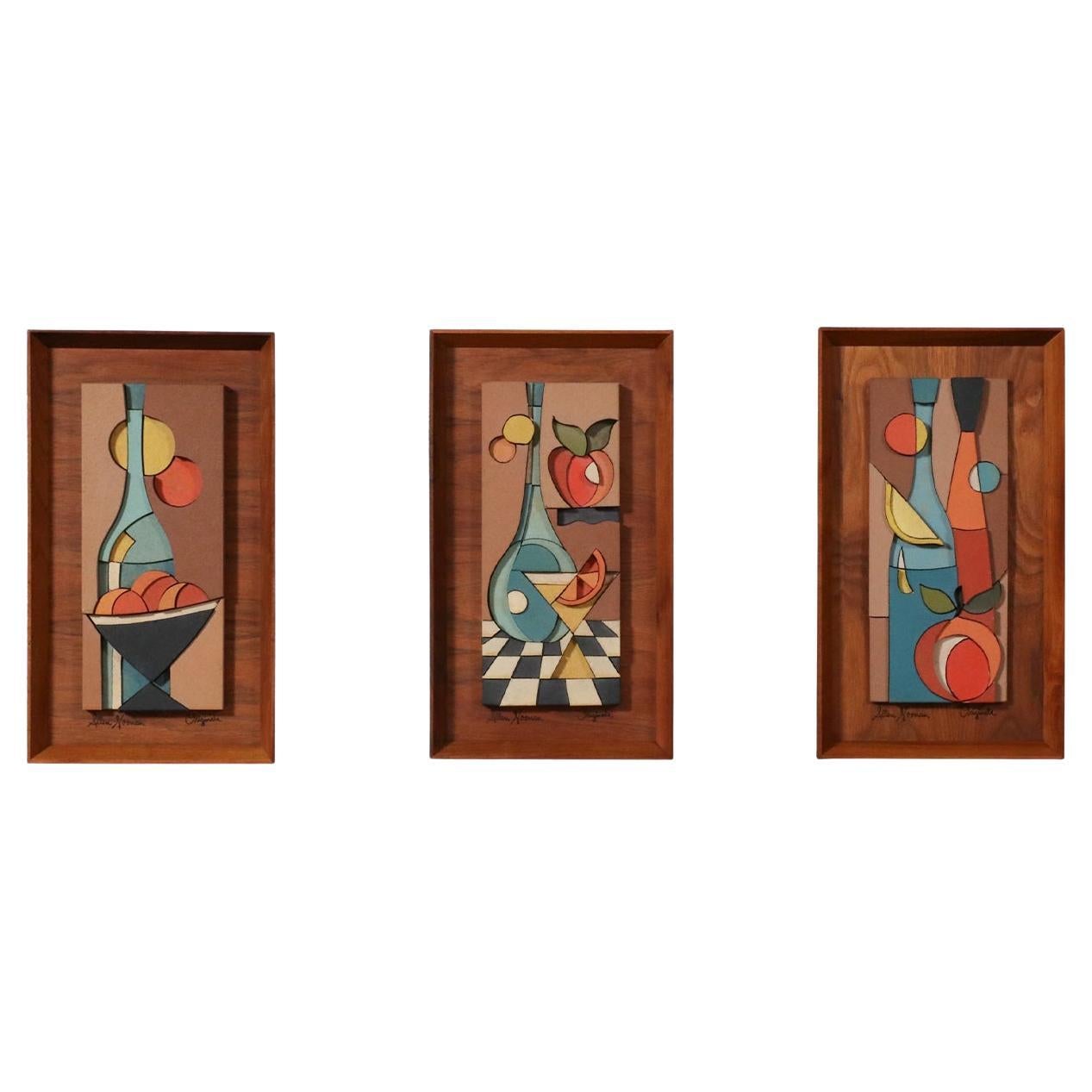 Expertly Restored - Californian Modern Abstract Wall Art Panels by Allan Noonan For Sale