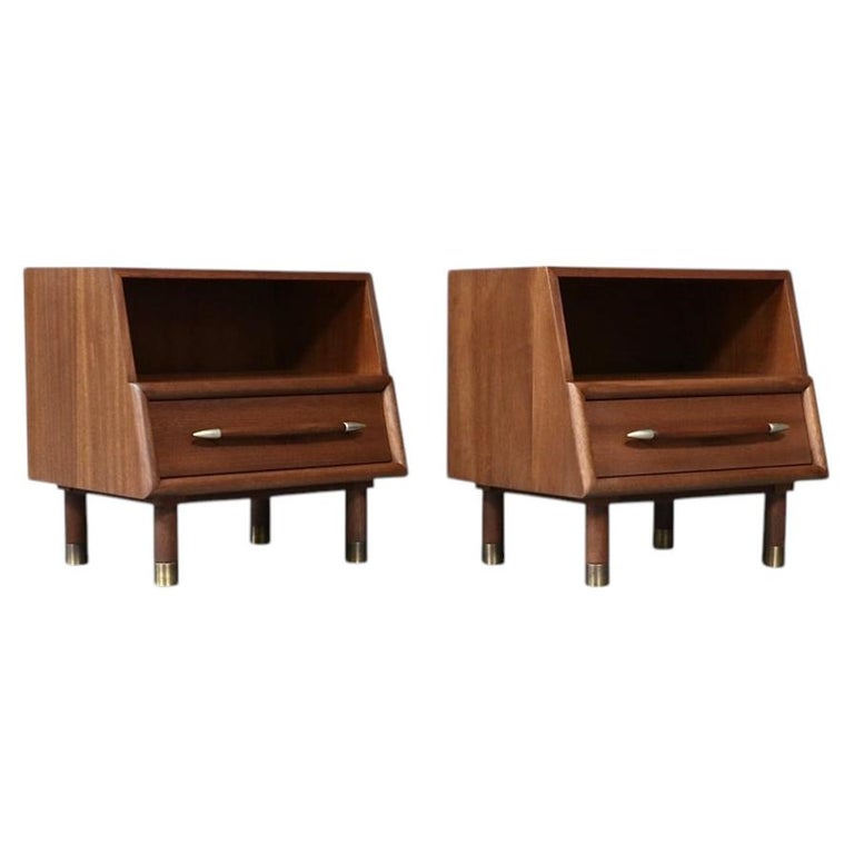 Expertly Restored - Californian Modern Night Stands w/ Bookcase by John Keal