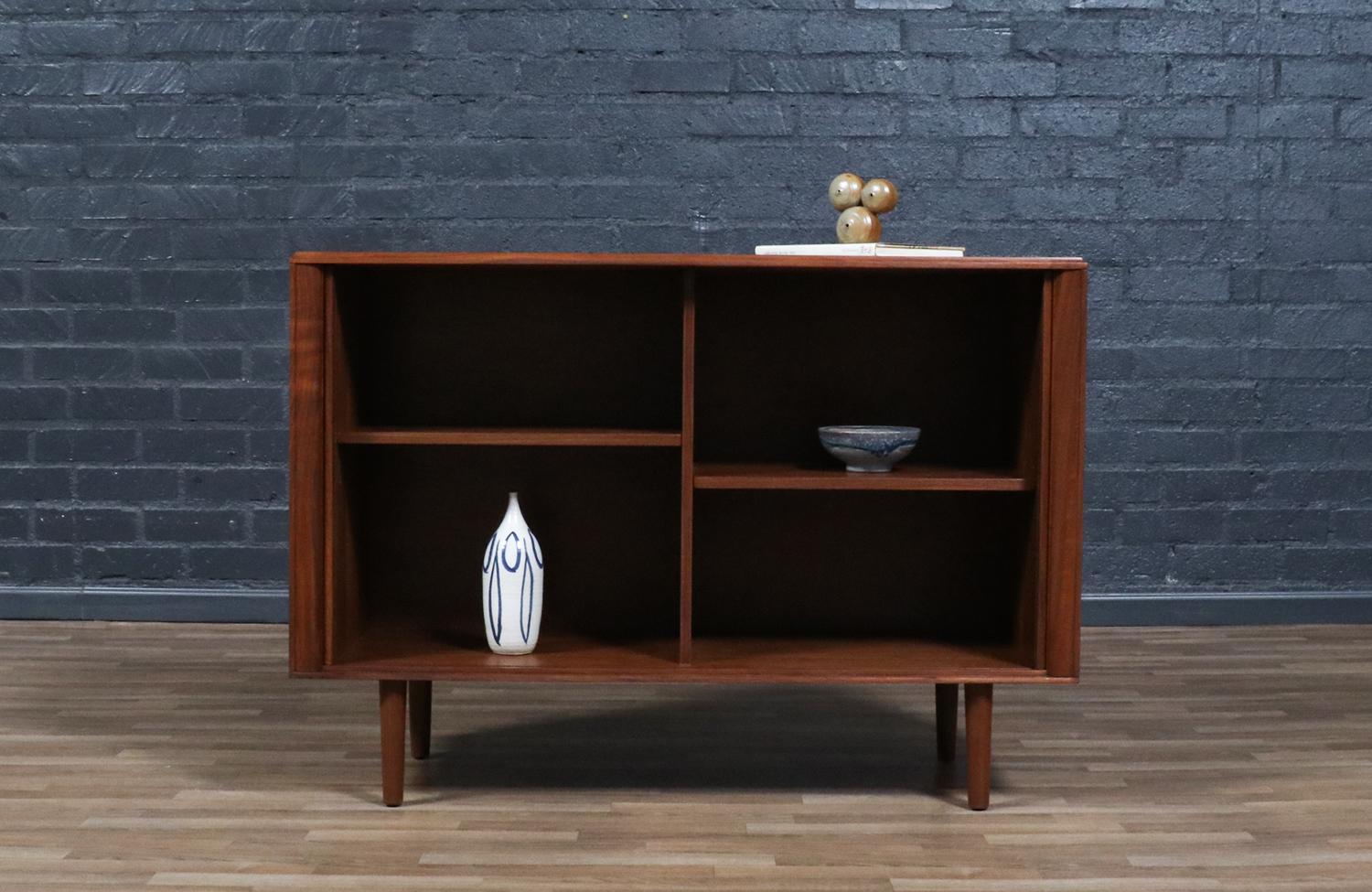 American Expertly Restored - Californian Modern Tambour-Door Walnut Credenza by Barzilay For Sale