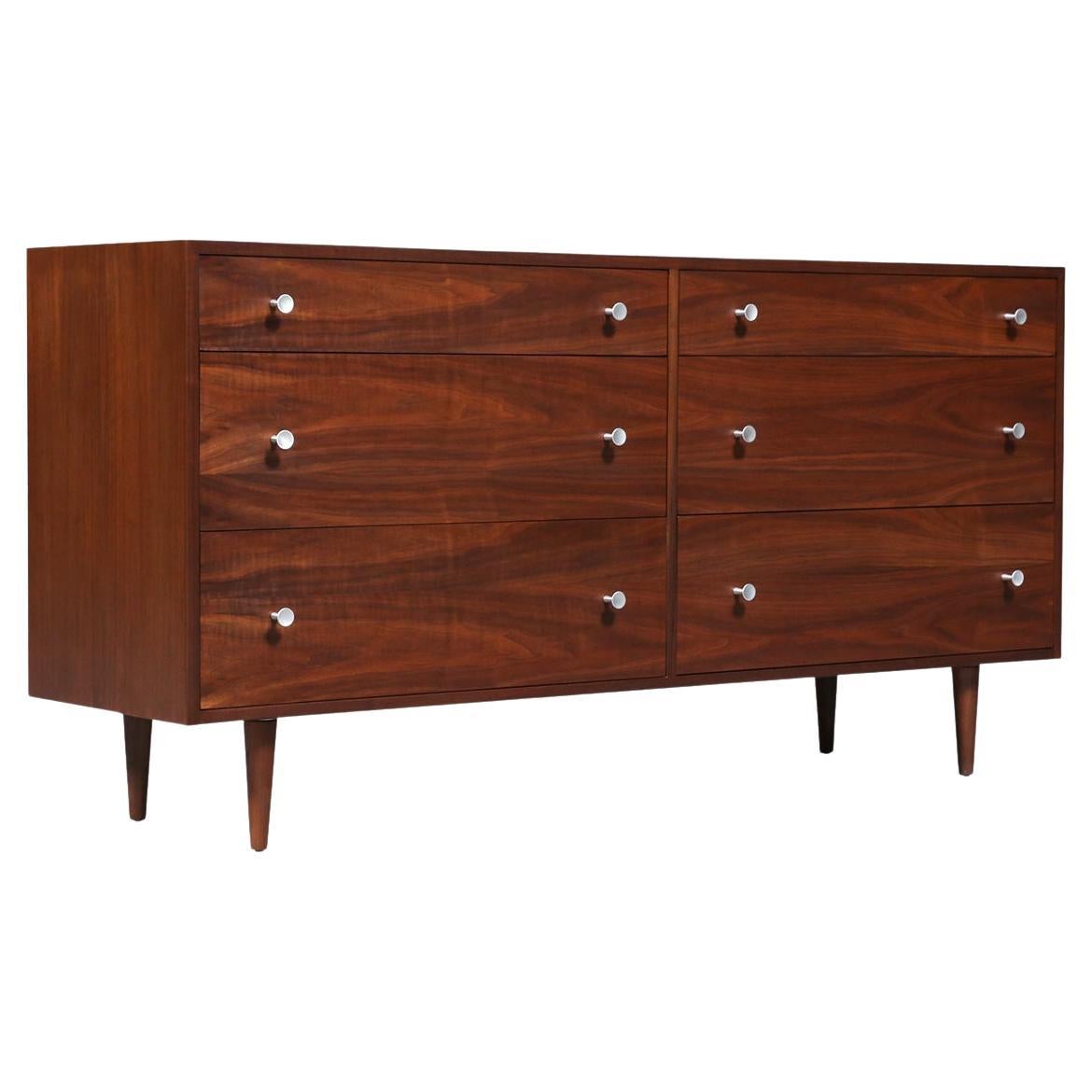 Expertly Restored - Californian Modernist Walnut Dresser by Milo Baughman