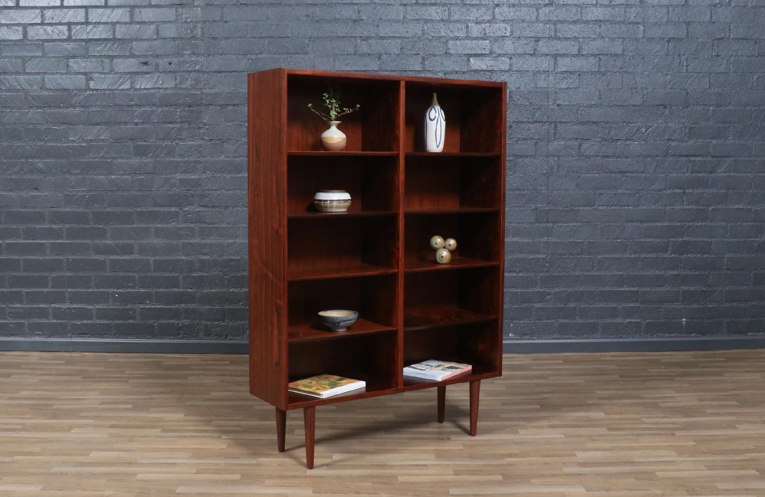 Mid-Century Modern Expertly Restored - Carlo Jensen Danish Modern Bookshelf in Brazilian Rosewood For Sale