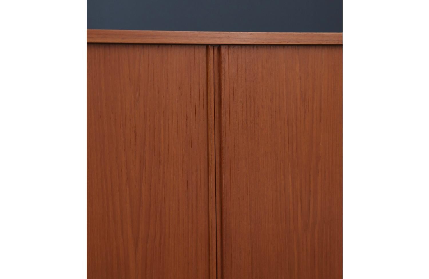 Wood Expertly Restored - Carlo Jensen Teak Tambour-Door Credenza for Hundevad For Sale