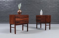 Expertly Restored - Danish Modern 3-Drawer Rosewood Night Stands