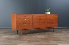 Expertly Restored - Danish Modern 9-Drawer Teak Dresser with Steel Pulls