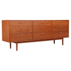 Expertly Restored - Danish Modern 9-Drawer Teak Dresser with Steel Pulls