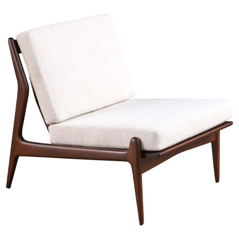 Expertly Restored-Danish Modern Armless Lounge Chair by Ib Kofod-Larsen