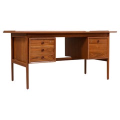 Expertly Restored - Danish Modern Executive Teak Desk with Raised Edges 1950's