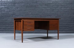 Expertly Restored - Danish Modern Executive Walnut Desk by Gunnar Schwartz