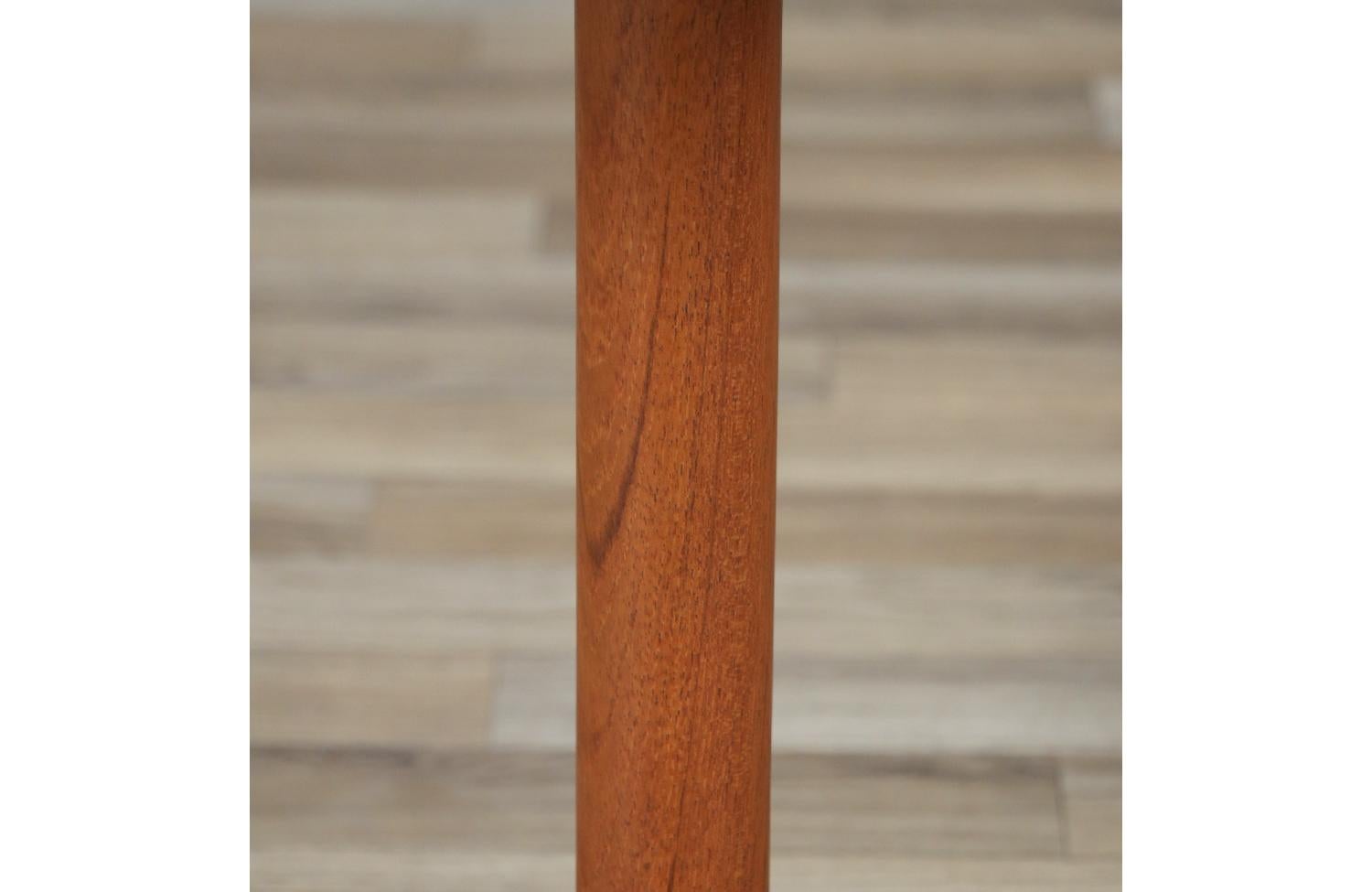 Expertly Restored - Danish Modern Pedestal Teak Side Table by B&M For Sale 1