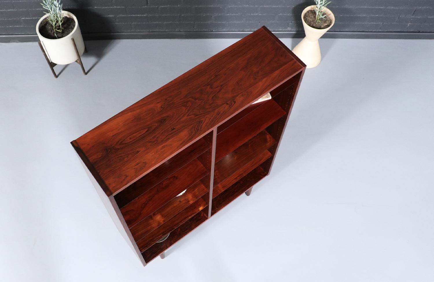 Wood Expertly Restored-Danish Modern Rosewood Bookshelf by Carlo Jensen for Hundevad For Sale
