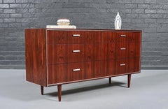 Expertly Restored - Danish Modern Rosewood Dresser w/ Steel Accents by Falster