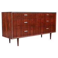 Expertly Restored - Danish Modern Rosewood Dresser w/ Steel Accents by Falster
