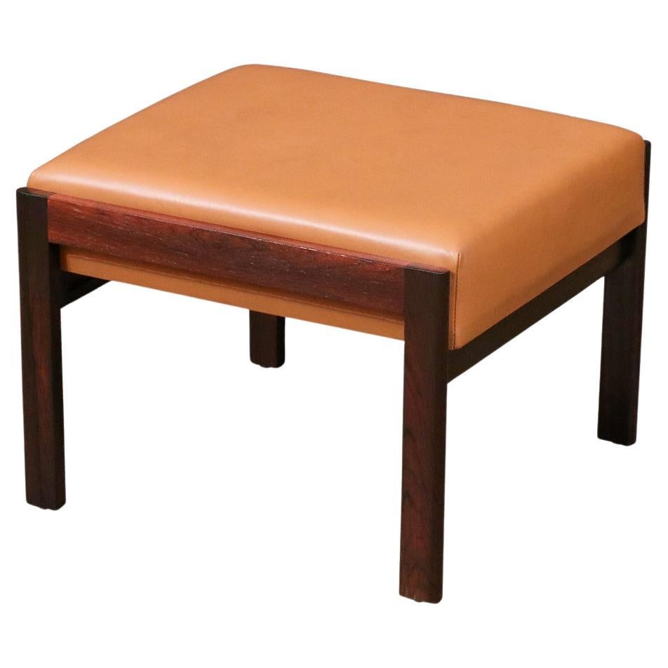 Expertly Restored - Danish Modern Rosewood & Leather Stool