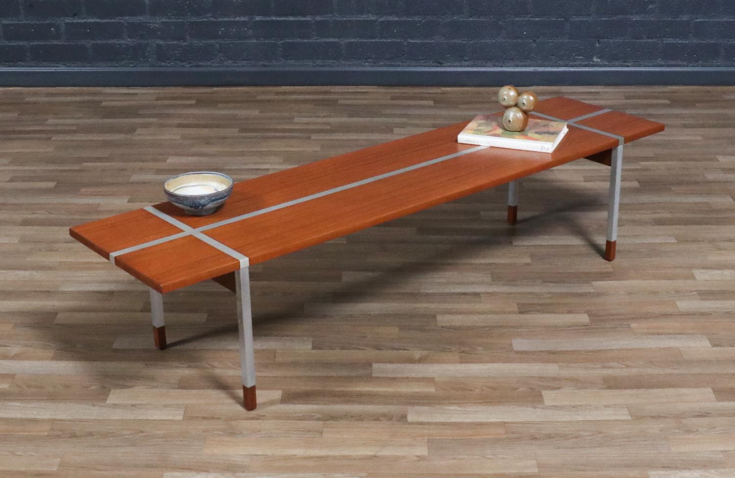 Mid-Century Modern Expertly Restored - Danish Modern Teak Bench / Coffee Table w/ by Selig For Sale