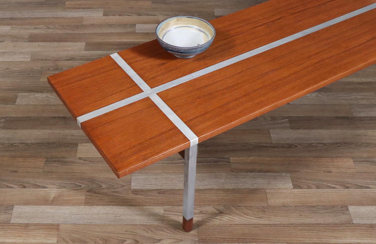 Aluminum Expertly Restored - Danish Modern Teak Bench / Coffee Table w/ by Selig For Sale