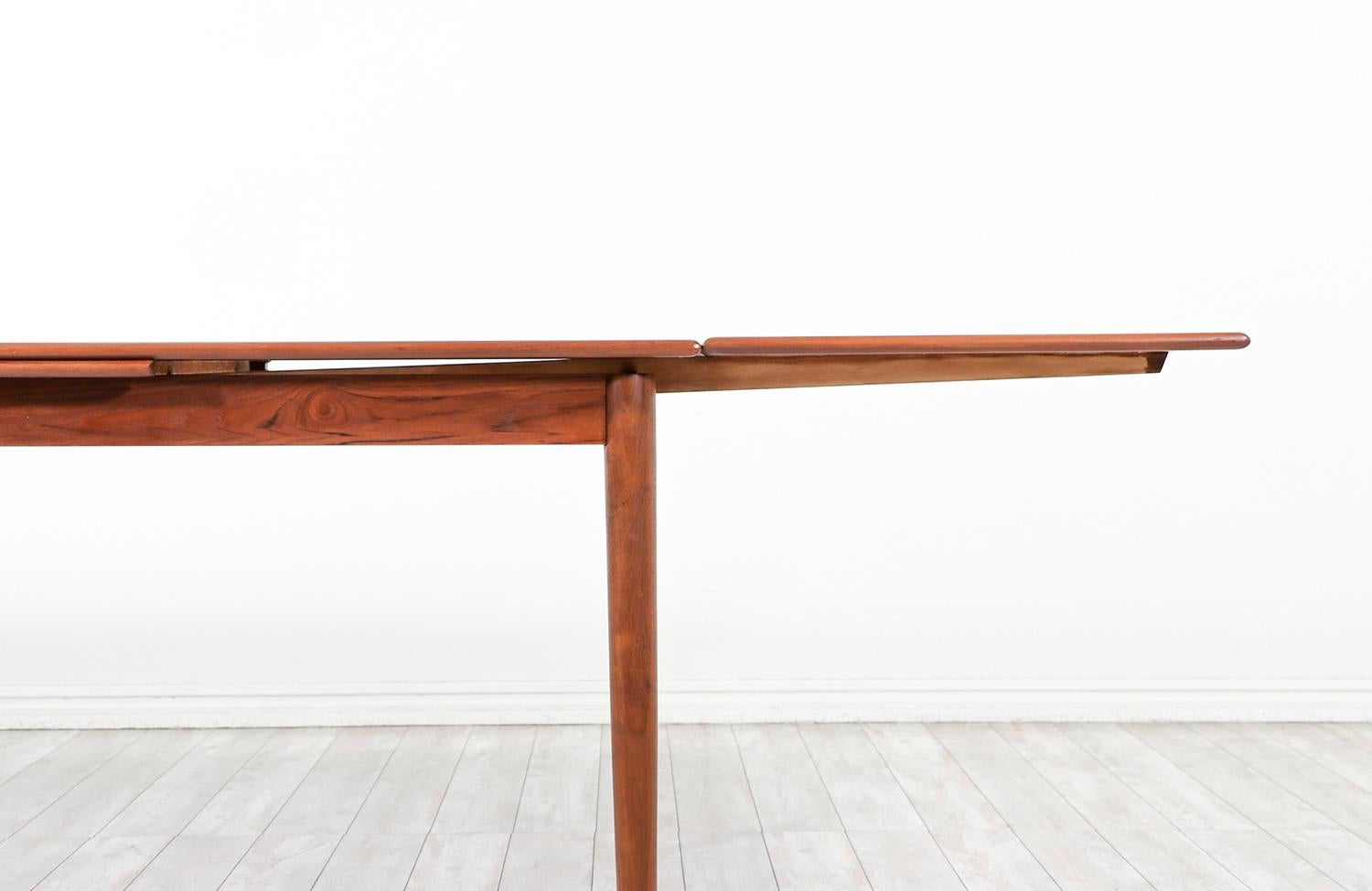 Expertly Restored - Danish Modern Teak Expanding Draw-Leaf Dining Table 1