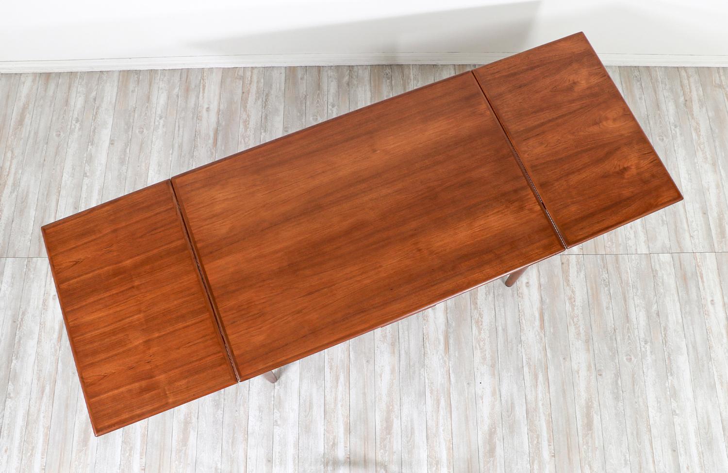 Expertly Restored - Danish Modern Teak Expanding Draw-Leaf Dining Table 4
