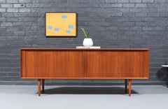 Expertly Restored- Danish Modern Teak Tambour-Door Credenza by Bernhard Pedersen