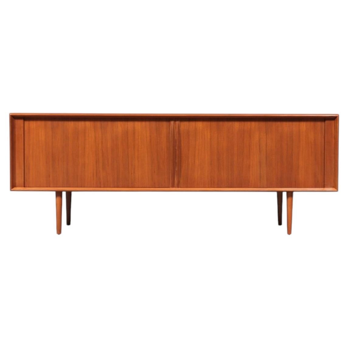 Expertly Restored- Danish Modern Teak Tambour-Door Credenza by Bernhard Pedersen