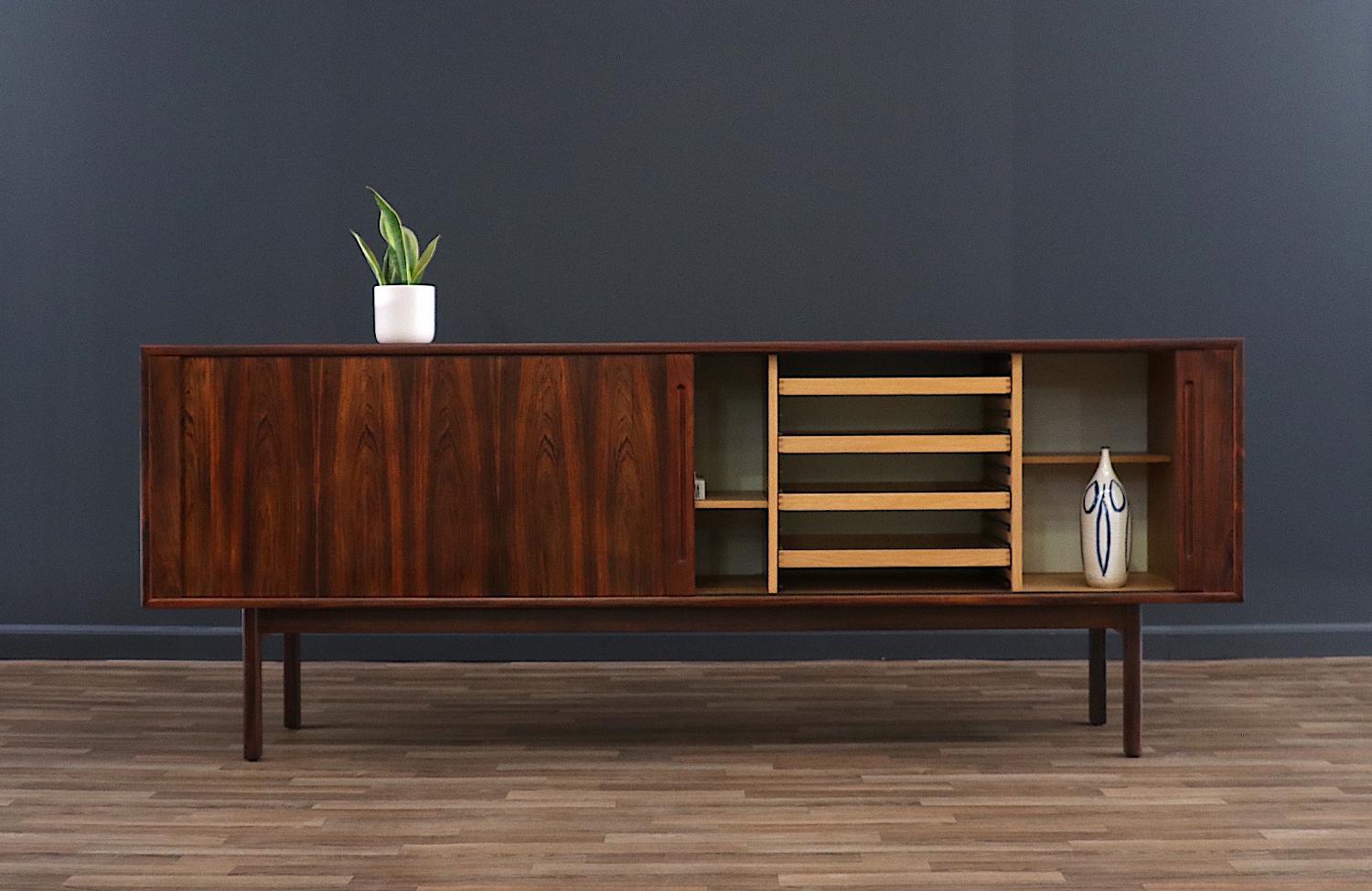 Mid-Century Modern Expertly Restored - Danish Rosewood Tambour-Doors Credenza by Georg Petersens
