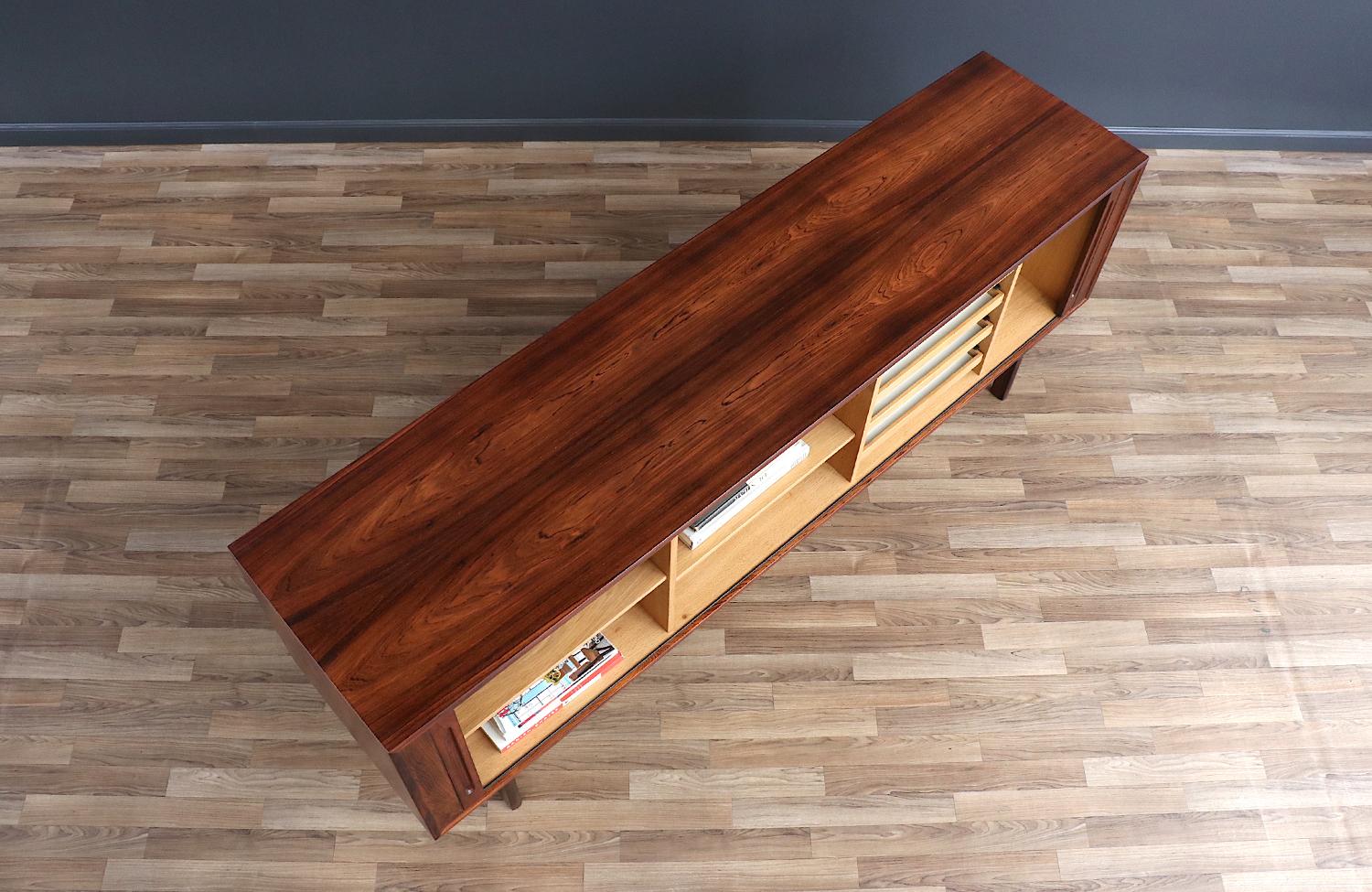 Mid-20th Century Expertly Restored - Danish Rosewood Tambour-Doors Credenza by Georg Petersens