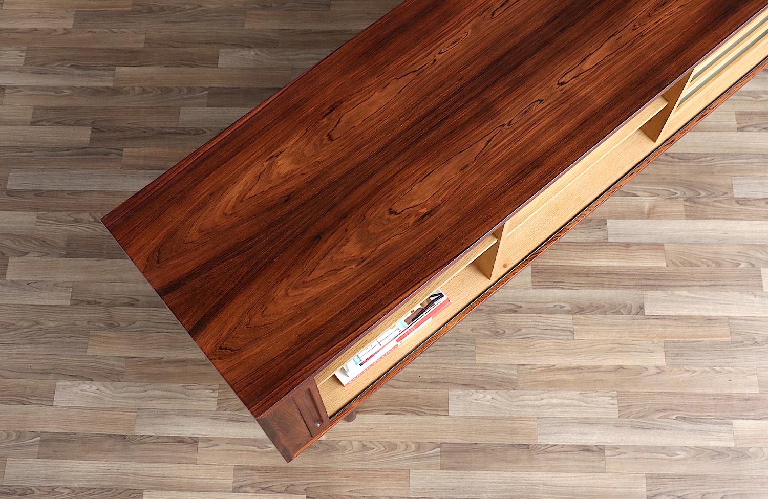 Expertly Restored - Danish Rosewood Tambour-Doors Credenza by Georg Petersens 1